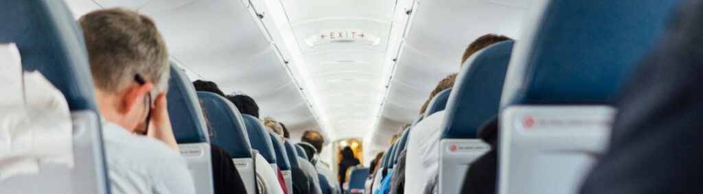 Plane cabin that represents fear of flying techniques that don't work.